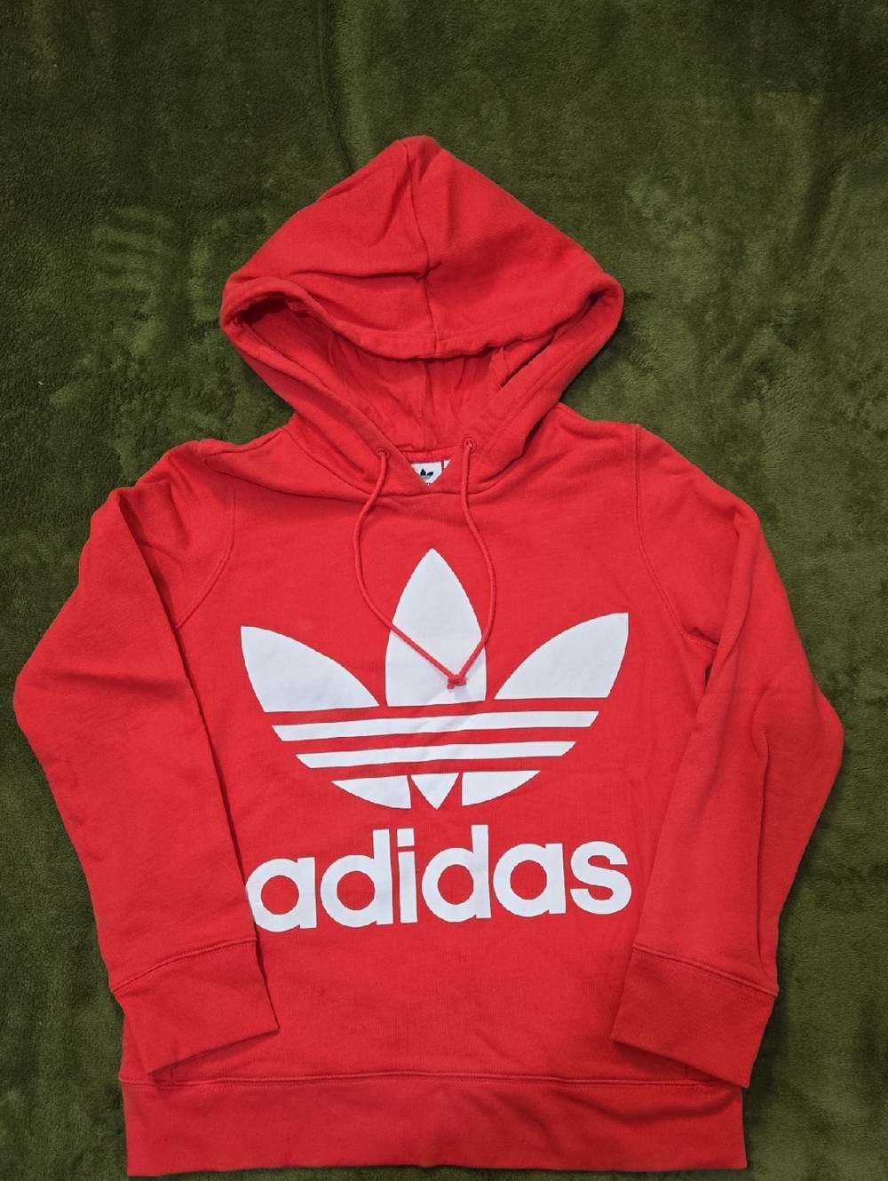Kadidas Red Hoodie with White Trefoil Logo Pink S
